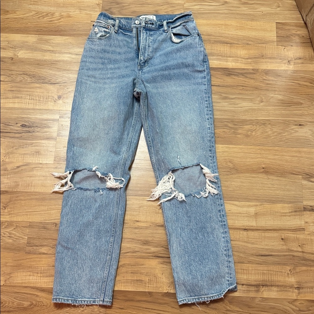 Abercrombie & Fitch Curve Love high rise straight jeans 8